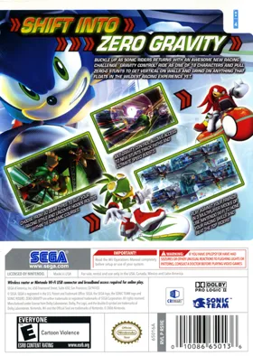 Sonic Riders - Zero Gravity box cover back